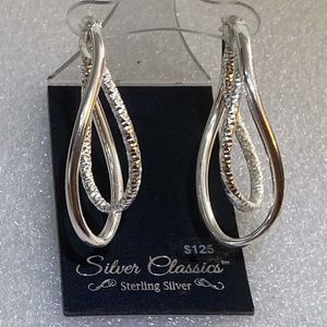 Sterling Silver Classics Ear Rings Twist Hoop ($125)